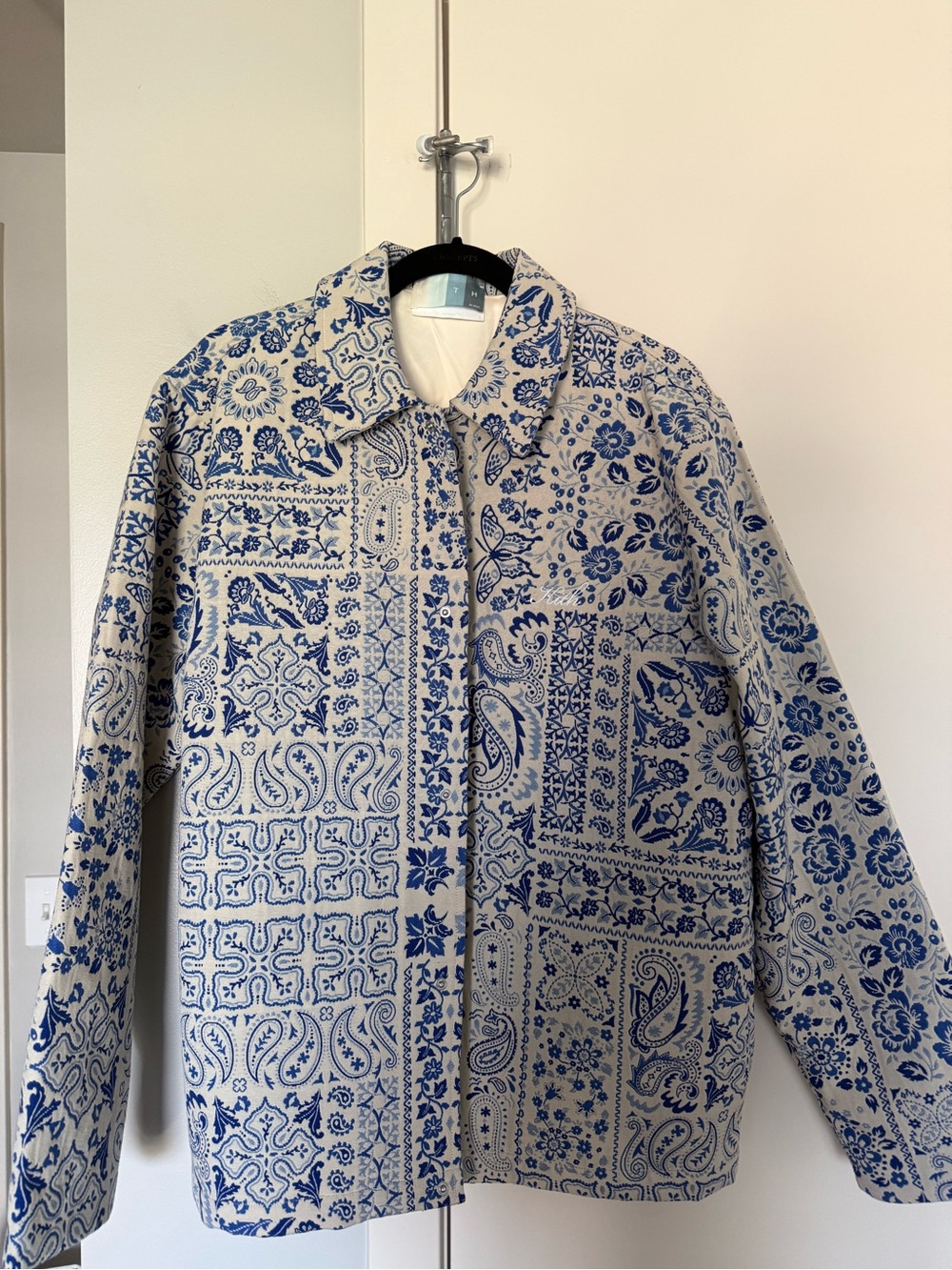 Kith SS 2023 Tapestry Coaches Jacket - Sandrift NEW
